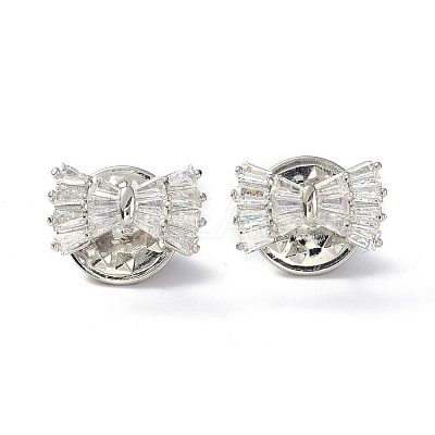 Sparkling Bowknot Brooch Pin JEWB-K006-04P-1