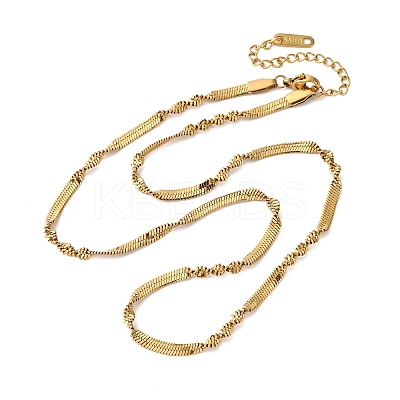 304 Stainless Steel Twisted Snake Necklaces for Women NJEW-M107-06G-1