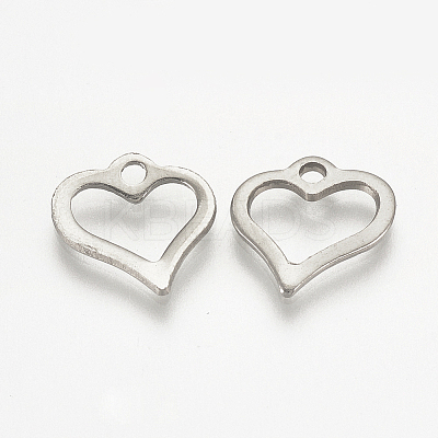 Tarnish Resistant 304 Stainless Steel Open Heart Charms LS-STAS-T015-10-1
