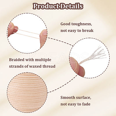 3 Rolls Flat Waxed Polyester Thread String YC-CL0001-02A-1