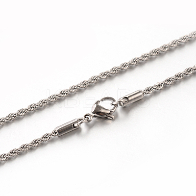 Tarnish Resistant 304 Stainless Steel Rope Chain Necklaces LS-STAS-M174-008P-B-1