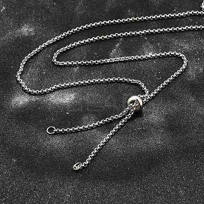 Non-Tarnish Adjustable 304 Stainless Steel Slider Necklaces NJEW-L156-003P-1