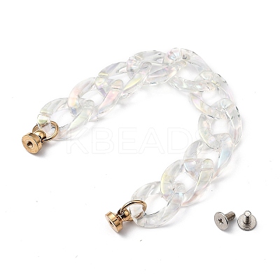 Transparent Acrylic Curb Chain for DIY Keychains HJEW-JM00400-02-1