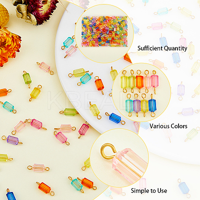 300Pcs Transparent Acrylic Connector Charms FIND-DC0001-73-1
