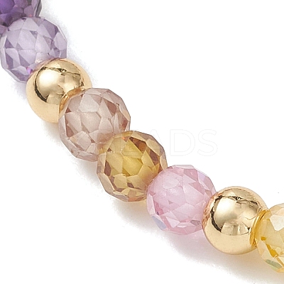 Cubic Zirconia & Shell Pearl Round Beaded Stretch Bracelets for Women BJEW-JB13280-1