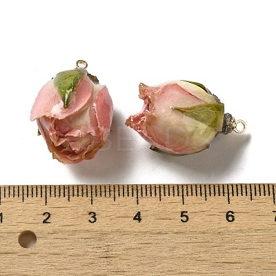 Preserved Rose with Golden Alloy Pendants LS-FIND-M010-01E-1
