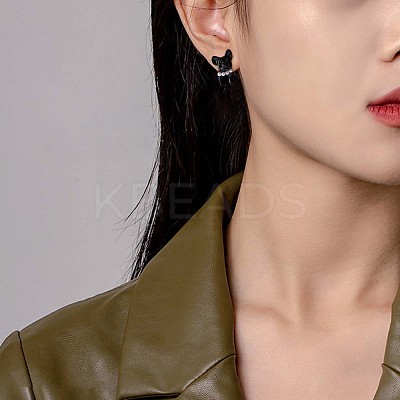 Alloy Cartoon Dog Front Back Stud Earrings JE913A-1