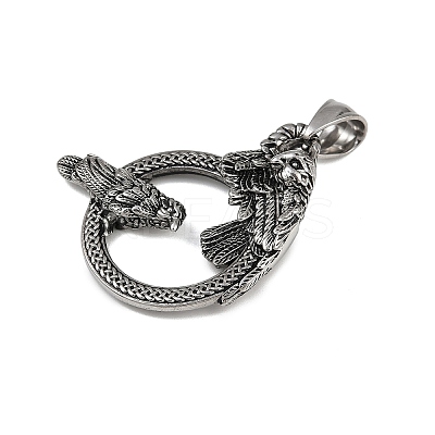 304 Stainless Steel Pendants STAS-V012-03AS-1