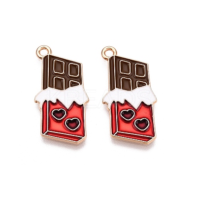 Valentine's Day Theme Alloy Enamel Pendants ENAM-T020-50B-01-1