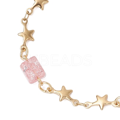 6Pcs 6 Colors 304 Stainless Steel Star Link Bracelets for Women BJEW-JB12385-1
