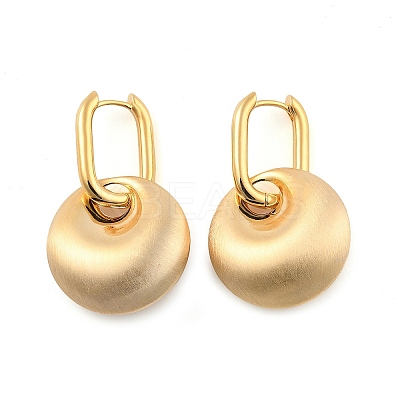 Flat Round Brass Hoop Earrings for Women EJEW-U055-02G-1