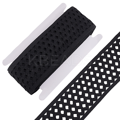 10 Yards Polyester Elastic Hollow Wide Band DIY-FG0006-44B-1