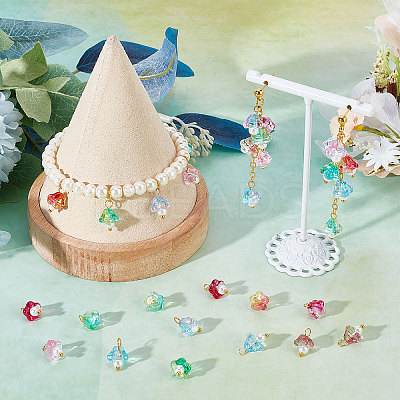 120Pcs 6 Colors Electroplate Glass Charms GLAA-SC0001-70-1