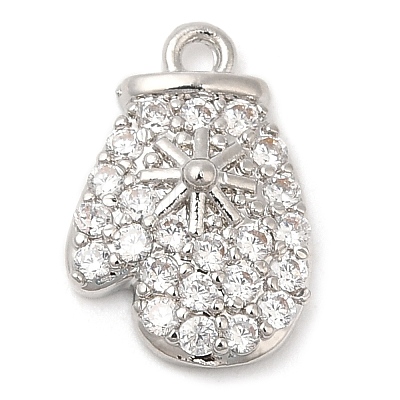Rack Plating Brass Pave Cubic Zirconia Pendants KK-R150-13P-01-1