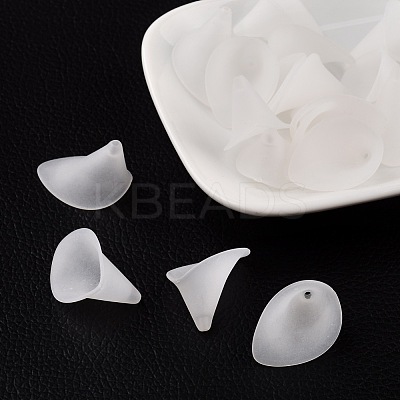 Frosted Acrylic Calla Lily Flower Beads for Chunky Necklace Jewelry X-PAF011Y-1-1