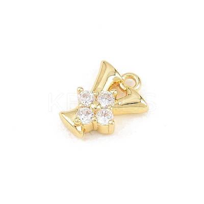 Brass Micro Pave Clear Cubic Zirconia Charms KK-Z151-18G-Y-1
