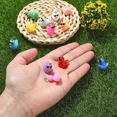 60Pcs 12 Colors Opaque Resin Pendants RESI-SZ0003-28-1