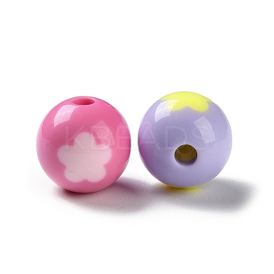 Two Tone Opaque Acrylic Beads SACR-I005-07D-1