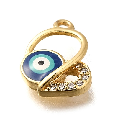 Brass Micro Pave Cubic Zirconia Pendants KK-U055-19G-1