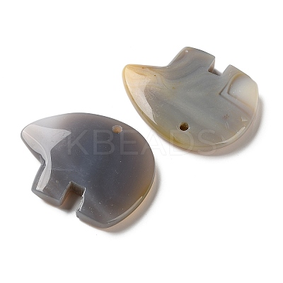 Natural Grey Agate Pendants G-T144-08H-1