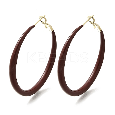 Brass Ring Hoop Earrings EJEW-A121-12C-G-1
