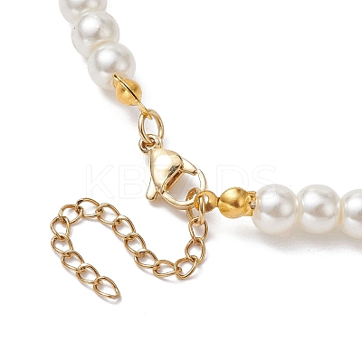 White Glass Pearl Beaded Necklaces NJEW-JN04652-05-1