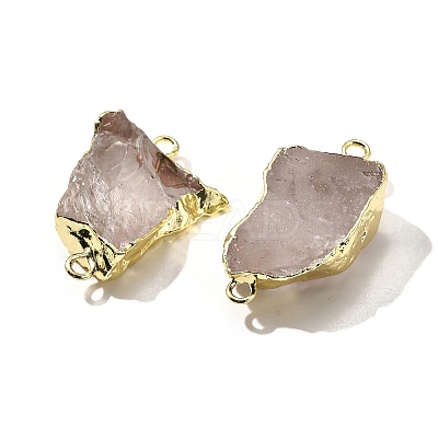 Raw Rough Natural Dyed Quartz Crystal Links Connector Charms G-K189-04LG-06-1