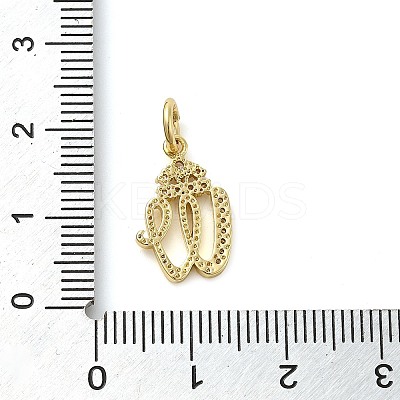 Brass Micro Pave Cubic Zirconia Pendants KK-M273-01G-W-1