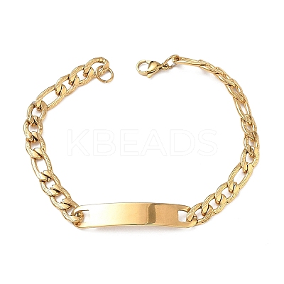 304 Stainless Steel ID Bracelets BJEW-Z178-13G-01-1