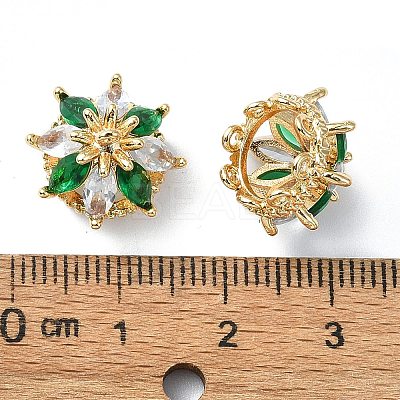 Brass Micro Pave Cubic Zirconia Pendants FIND-Z029-06G-1
