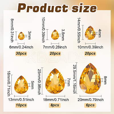 94Pcs 6 Style Glass Rhinestone Cabochons GLAA-FG0001-16A-1