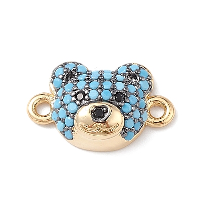 Brass Micro Pave Cubic Zirconia Connector Charms KK-M240-21-1