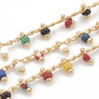 Handmade Seed Beaded Chains CHC-N015-13A-1
