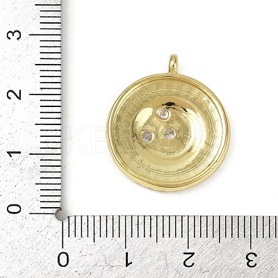 Brass Micro Pave Cubic Zirconia Pendants KK-M322-36G-1
