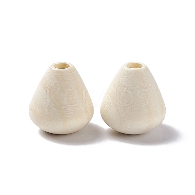Teardrop Wood European Beads WOOD-I008-02-1
