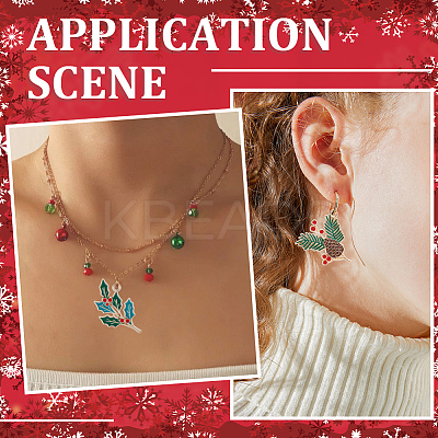 28Pcs 2 Styles Golden Plated Christmas Alloy Enamel Pendants ENAM-SC0005-83-1
