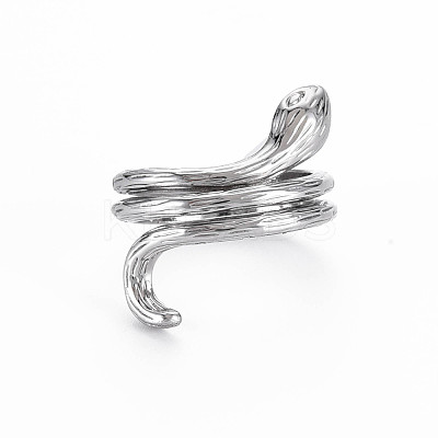 Snake Shape Rack Plating Alloy Cuff Rings RJEW-Q163-026B-RS-1