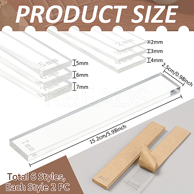 12Pcs 6 Style Transparent Acrylic Clay Press Board TOOL-BC0002-62-1