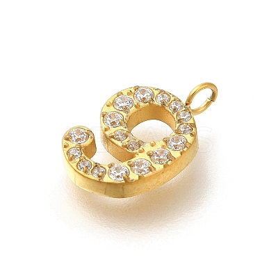 Ion Plating(IP) 304 Stainless Steel Micro Pave Cubic Zirconia Pendants STAS-H228-01G-09-1