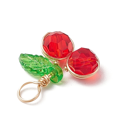 Cherry Glass Pendants PALLOY-JF03470-04-1