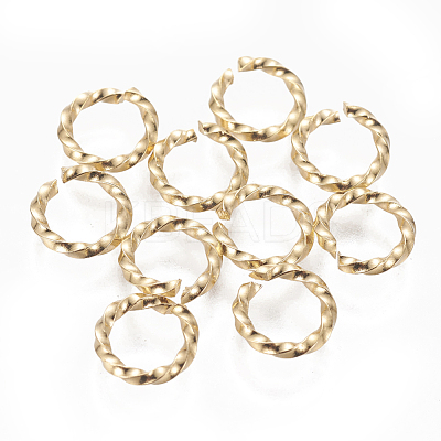 304 Stainless Steel Twisted Open Jump Rings STAS-L233-008B-G-1