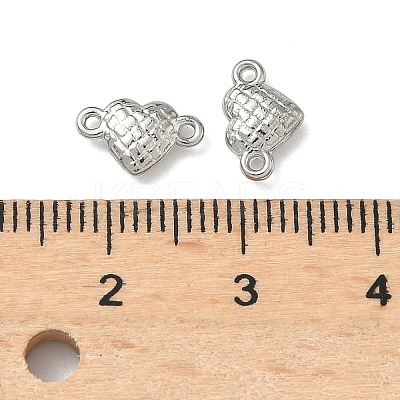 304 Stainless Steel Tartan Heart Links Connector Charms STAS-D211-14B-P-1