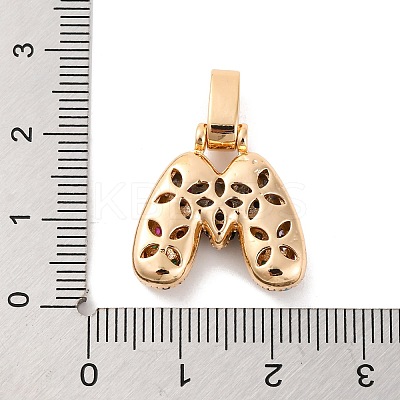 Brass Micro Pave Cubic Zirconia Pendants KK-C076-29M-G02-1