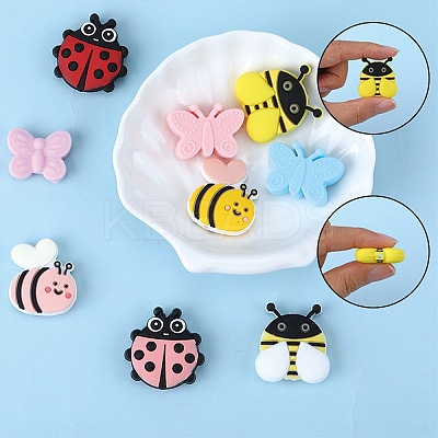 10Pcs 10 Styles Silicone Focal Beads SIL-SZ0002-29-1