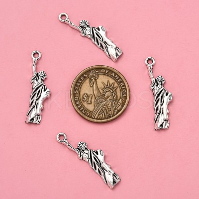 Tibetan Style Alloy Statue of Liberty Pendants TIBEP-Q043-152-RS-1