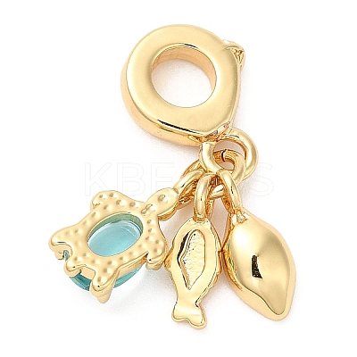 Brass Micro Pave Cubic Zirconia Pendants X-KK-D027-06G-1