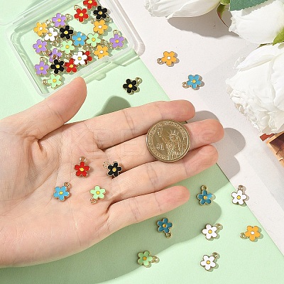 35Pcs 7 Colors Alloy Enamel Charms ENAM-YW0006-67-1