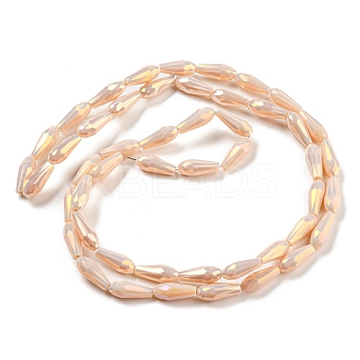 Electroplated Opaque Glass Beads Strands EGLA-L015-FR-B25-01-1