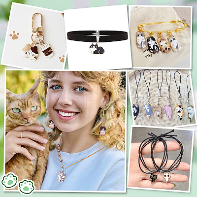 20Pcs 10 Styles Printed Alloy Pendants FIND-PH0021-07-1