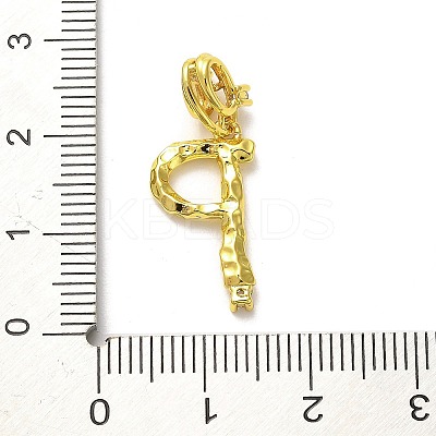 Rack Plating Brass Micro Pave Cubic Zirconia European Dangle Charms KK-L210-015G-P-1